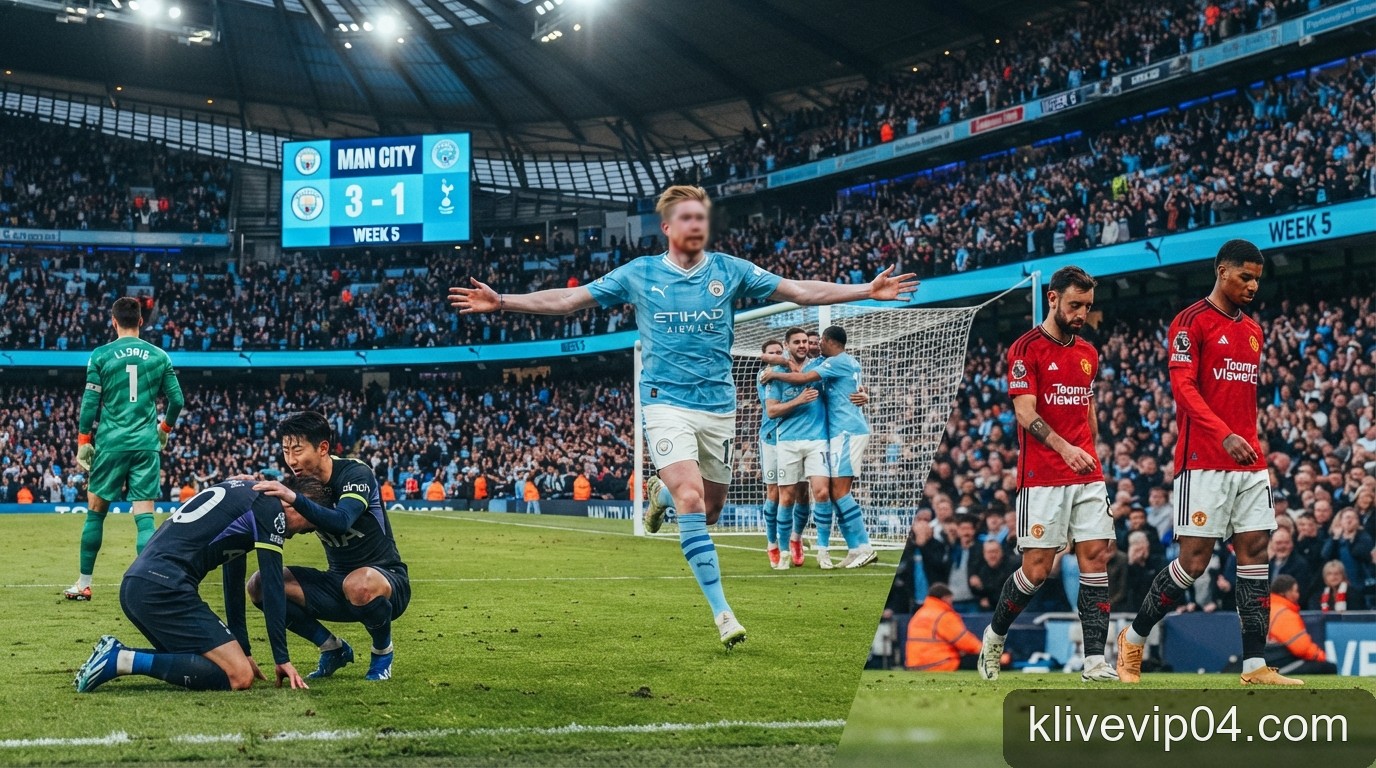 Ngoại hạng Anh vòng 5: Man City bứt tốc, MU và Tottenham chìm trong khủng hoảng